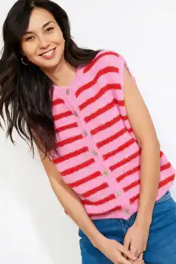 Wehkamp LOLALIZA gestreepte gilet roze aanbieding