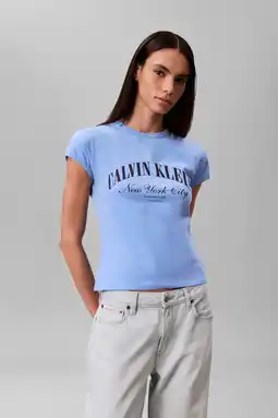 Wehkamp CALVIN KLEIN JEANS T-shirt lichtblauw aanbieding