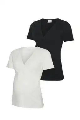 Wehkamp MAMALICIOUS zwangerschaps- en voedingsshirt - zwart/wit (set van 2) aanbieding
