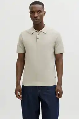 Wehkamp JACK & JONES PREMIUM regular polo lichtkaki gebreid aanbieding