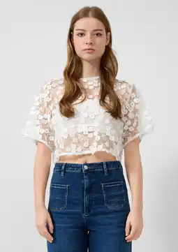 Wehkamp QS kanten cropped top wit aanbieding