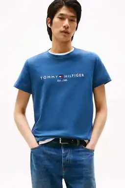 Wehkamp Tommy Hilfiger slim T-shirt blauw aanbieding