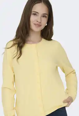 Wehkamp ONLY vest lichtgeel gebreid aanbieding