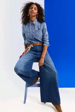 Wehkamp Anytime palazzo wide leg jeans blauw aanbieding