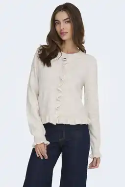 Wehkamp JDY gebreid vest ecru aanbieding