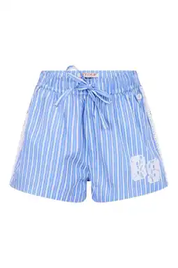 Wehkamp Retour Jeans relaxed regularwaist gestreepte casual short lichtblauw aanbieding