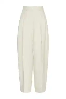 Wehkamp MSCH Copenhagen barrel highwaist broek ecru aanbieding
