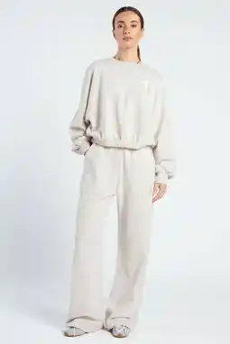 Wehkamp Spooq the label wide leg regularwaist casual broek beige aanbieding