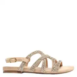 Wehkamp Unisa Comic_Ks suède sandalen met strass beige aanbieding