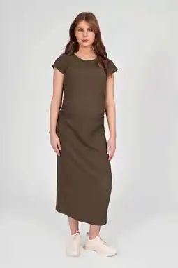 Wehkamp LOVE2WAIT zwangerschaps maxi jurk olijfgroen aanbieding