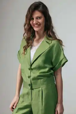 Wehkamp LabeL DOT regular blazer groen aanbieding