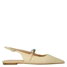 Wehkamp Inuovo leren slingback loafers lichtgeel aanbieding