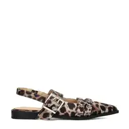Wehkamp POSH by Poelman slingback loafers met panterprint beige/zwart aanbieding