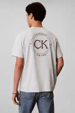 Wehkamp CALVIN KLEIN JEANS relaxed T-shirt met backprint ecru aanbieding