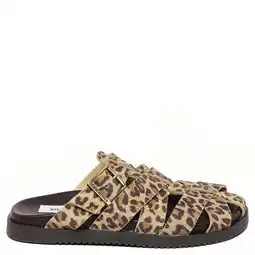 Wehkamp Steve Madden Mamba suède clogs met panterprint beige/zwart aanbieding