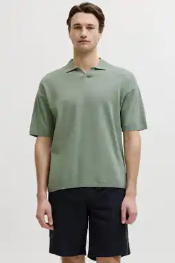 Wehkamp JJ REBEL regular polo fijn gebreid groen aanbieding