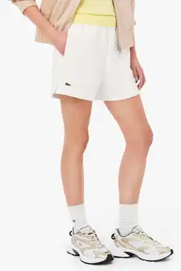 Wehkamp Lacoste relaxed regularwaist casual short ecru aanbieding