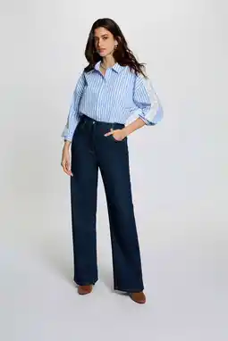 Wehkamp Morgan gestreepte blouse blauw broderie aanbieding