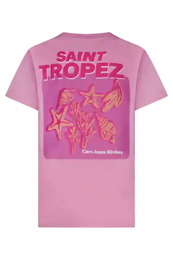 Wehkamp Cars T-shirt met backprint roze aanbieding