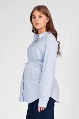 Wehkamp LOVE2WAIT zwangerschaps blouse lichtblauw aanbieding