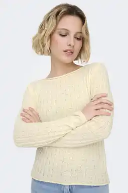 Wehkamp ONLY pullover crème gebreid aanbieding