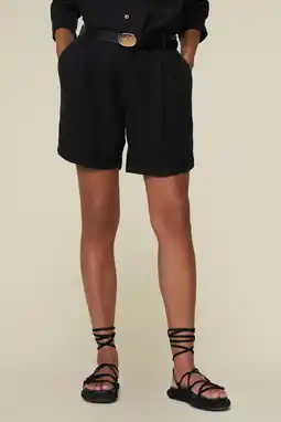 Wehkamp Lois regularwaist casual short met linnen zwart aanbieding