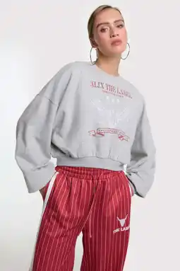 Wehkamp Alix the Label sweater met backprint grijs aanbieding