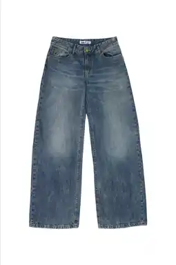 Wehkamp Lois lowwaist wide leg jeans dark blue denim aanbieding