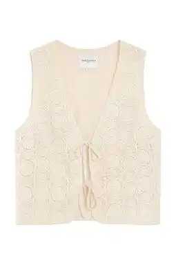 Wehkamp Grace & Mila mouwloze top crème crochet aanbieding