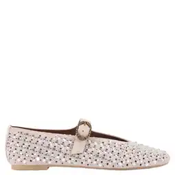 Wehkamp Kurt Geiger Mayfair suède ballerina's met parels en strass beige aanbieding