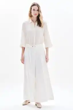 Wehkamp Caroll wide leg highwaist palazzo broek ecru aanbieding