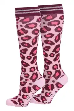 Wehkamp B.Nosy kniekousen met panterprint roze/paars aanbieding