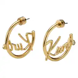 Wehkamp Kurt Geiger oorbellen Kurt Script Hoop goudkleurig aanbieding