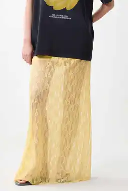 Wehkamp Catwalk Junkie kanten maxi rok lichtgeel aanbieding