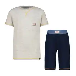 Wehkamp Vingino shortama lichtgrijs melange/donkerblauw aanbieding