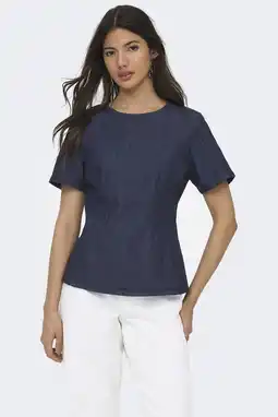 Wehkamp ONLY top dark blue denim aanbieding