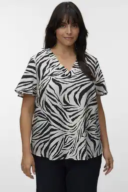 Wehkamp VERO MODA CURVE top met zebraprint zwart aanbieding