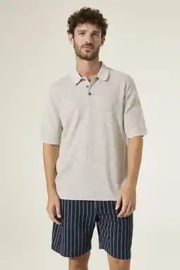 Wehkamp Garcia regular polo beige gebreid aanbieding