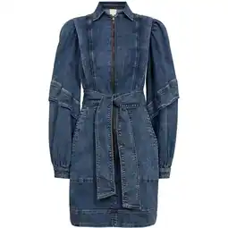 Wehkamp Gossia denim midi jurk dark blue denim aanbieding
