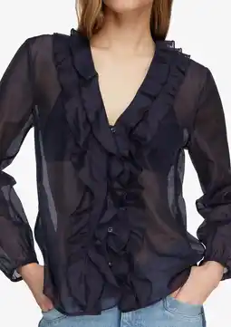 Wehkamp comma blouse donkerblauw aanbieding