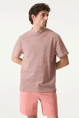 Wehkamp Garcia relaxed gestreept T-shirt roze aanbieding