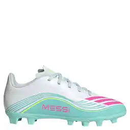 Wehkamp adidas Performance F50 Messi Club FG/MG junior voetbalschoenen wit/roze/lichtgroen aanbieding