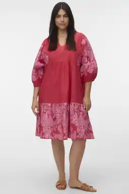 Wehkamp VERO MODA CURVE gebloemde tuniek rood aanbieding