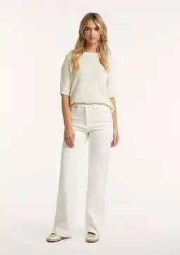 Wehkamp Circle of Trust highwaist wide leg jeans ecru aanbieding