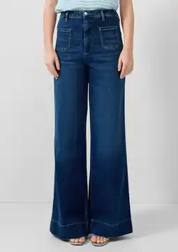Wehkamp QS highwaist flared jeans dark blue denim aanbieding