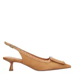 Wehkamp Bibi Lou Bonnie 55 suède slingback pumps cognac aanbieding
