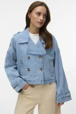 Wehkamp VERO MODA trenchcoat light blue denim aanbieding