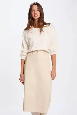 Wehkamp Morgan imitatieleren rok ecru aanbieding