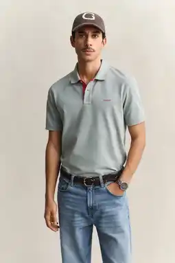Wehkamp GANT regular polo grijsgroen aanbieding