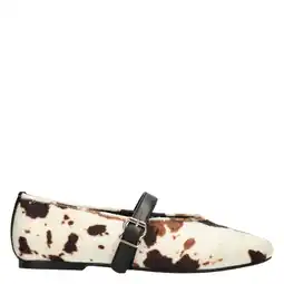 Wehkamp POSH by Poelman Gina ballerina's met koeienprint ecru/bruin aanbieding